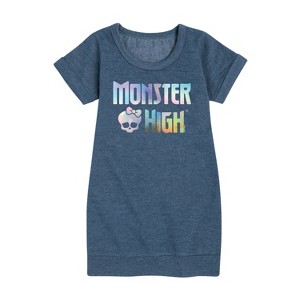 Girls' - Mattel - Holographic Colors Graphic Short Sleeve Fleece Dress - 1 of 4