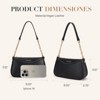 Shoulder Bag for Women Small Purse Trendy Clutch Hobo Bag Vegan Leather Mini Handbag with Zipper Closure, Black - 3 of 4