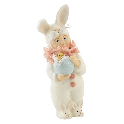 Easter 8.5" Bunnykins With Chick Egg Chick Rabbit Slippers  -  Decorative Figurines