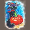 Women's Design By Humans halloween. the witch cat By POLINART Racerback Tank Top - 2 of 3