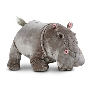 Melissa & Doug Giant Hippopotamus - Lifelike Stuffed Animal (over 2 feet long) - 1 of 4