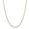 Black Bow Jewelry 2.5mm Sterling Silver & 10k Yellow Gold Plated D/C Rope Chain Necklace - 3 of 4