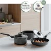 BergHOFF Leo Stone+ 10Pc Nonstick Ceramic Cookware Set With Glass Lid, Recycled Cast Aluminum - 3 of 4