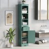 TiramisuBest Tall Bathroom Cabinet, Freestanding Storage Cabinet with Drawer, MDF Board, Adjustable Shelf, Black - 3 of 4