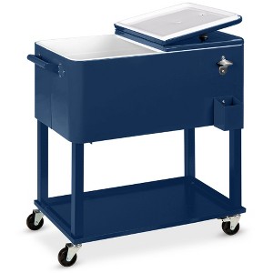 Best Choice Products 80qt Steel Rolling Cooler Cart w/ Bottle Opener, Catch Tray, Drain Plug, Locking Wheels - 1 of 4