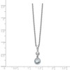 Black Bow Jewelry Blue Topaz and Diamond Necklace in Rhodium Plated Silver, 18-20 Inch - 2 of 4