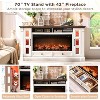 SinCiDo 80" TV Fireplace Stand, 36" Farmhouse Entertainment Center w/42" Electric Fireplace, Glass Door Cabinets & Drawers - 3 of 4