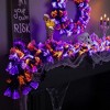 Northlight Multi Function Fiber Optic Artificial Halloween Garland -  6' x 6" - Black - Purple and Orange LED - 2 of 4