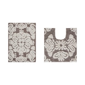 Medallion Collection 2 Piece 100% Cotton Tufted Bathroom Rug Set  with Non-Slip Backing, Machine Washable, Tumble Dry Bath Mat - 1 of 4