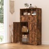USIKEY Farmhouse Storage Cabinets, Kitchen Storage Cabinet with 2 Adjustable Drawers & Shelf, Floor Cabinet, for Living Room, Home Office, Kitchen - 2 of 4