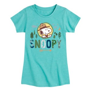 Girls' - Peanuts - Ranger Snoopy Fitted Short Sleeve Graphic T-Shirt - 1 of 4