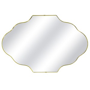 Beautyolove 23 in. W x 37 in. H Scalloped Gold Decorative Wall Mirror - 1 of 4