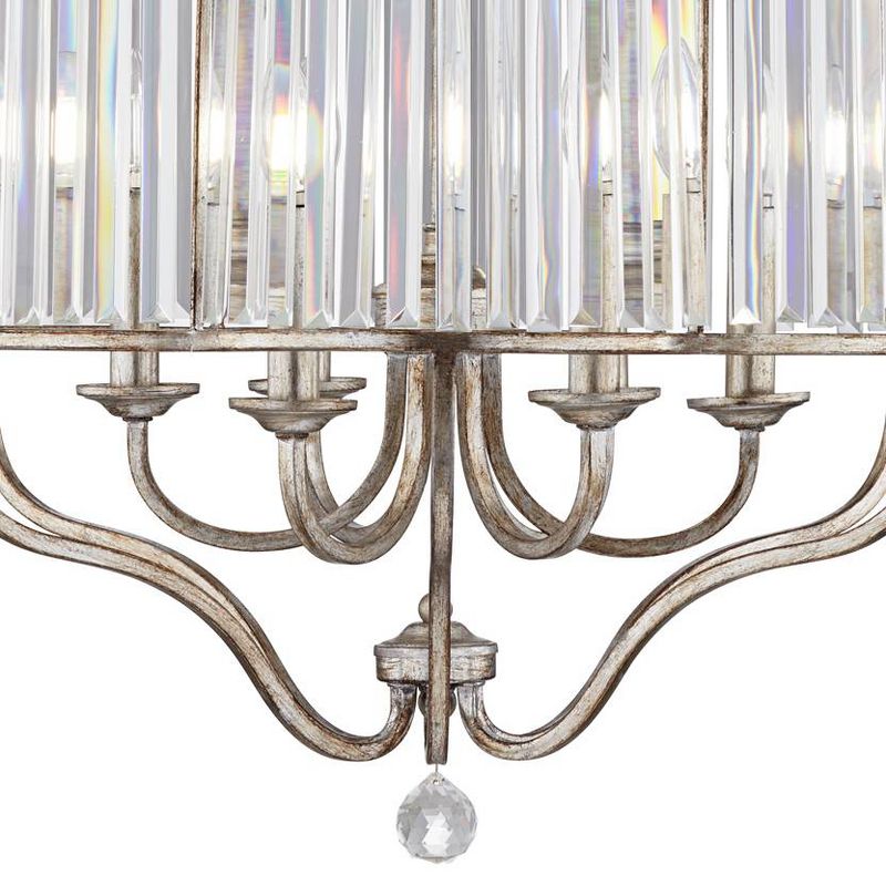 Vienna Full Spectrum Stella Antique Soft Silver Chandelier 22" Wide French Crystal Glass 6-Light Fixture for Dining Room House Foyer Kitchen Island, 3 of 10