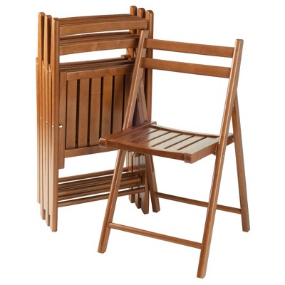 Photo 1 of 4pc Robin Folding Chair Set Teak Brown - Winsome