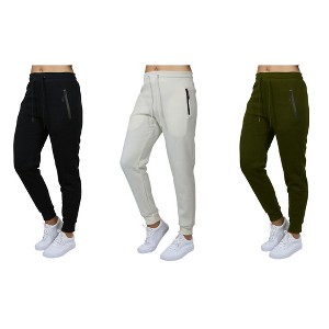 Galaxy Pro Star Women's Modern Fit  Fleece Lined Joggers-3 Pack - 1 of 2