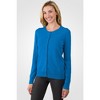 JENNIE LIU Women's 100% Cashmere Button Front Long Sleeve Crewneck Cardigan Sweater - 3 of 4