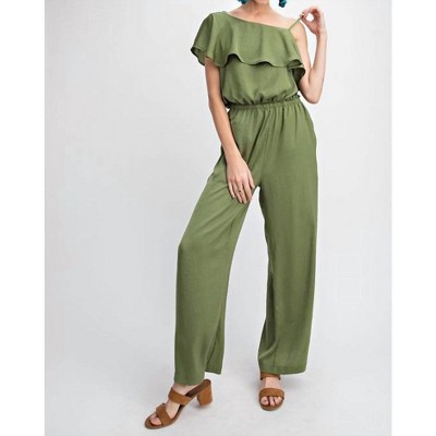Women's Claire Satin Jumpsuit - Easel