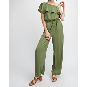 Women's Claire Satin Jumpsuit - Easel - 1 of 4
