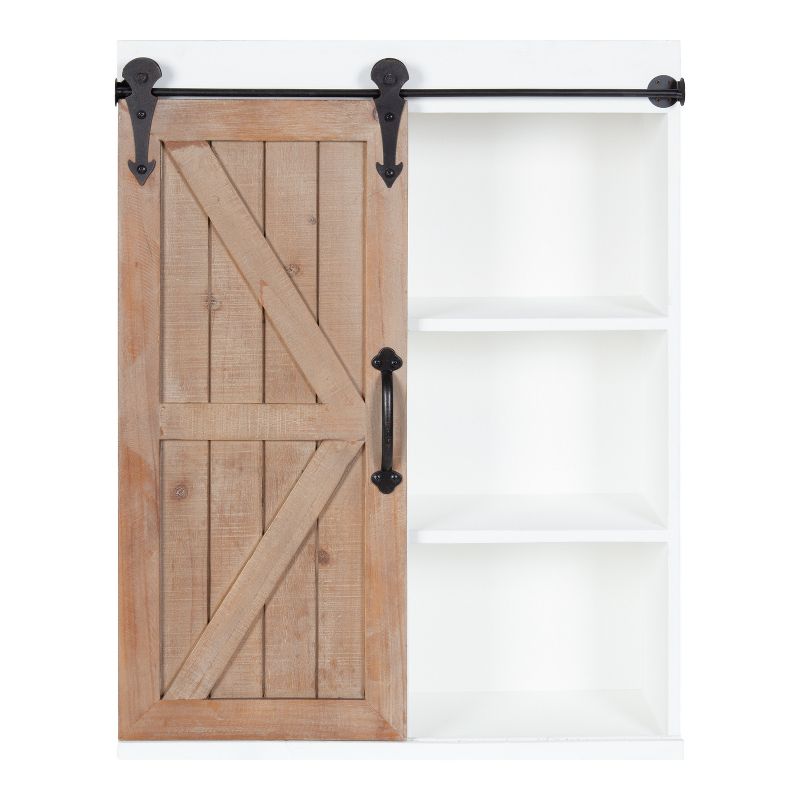 Kate and Laurel Cates Wood Wall Storage Cabinet with Sliding Barn Door, 2 of 14