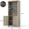 5 Tier Bookcase Display Shelves with Storage Cabinet & Adjustable Shelf, Mid-Century Modern Bookshelves for Home Office, Living Room - 3 of 4
