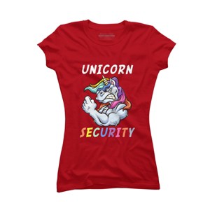 Junior's Design By Humans Halloween Dad Mom Daughter Adult Costume - Unicorn Security By MINHMINH T-Shirt - 1 of 3