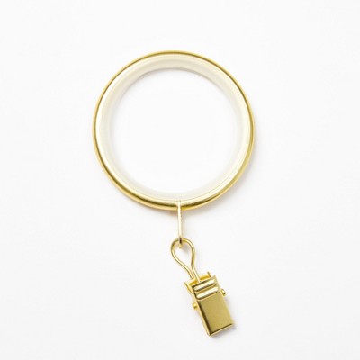 thumbnail image 2 of 24 Pcs Curtain Rings With Hooks - 1 Inch Inner Diameter, Gold, Includes Pin Hooks & Clips, For Heavy Drapery & Rods 2 of 11