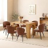 Dining Chair Set of 6,Ergonomic Upholstered Kitchen Chairs with Steel Legs,265lbs Weight Capacity,Easy Clean Leather - 2 of 4