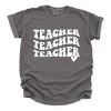 Simply Sage Market Teacher Stacked Wavy Heart Garment Dyed Tee - 3 of 4