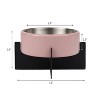 THE LICKER STORE Intersecta Small/Medium Concrete & Stainless Steel Bowl 16oz (2 Cups) w/ Metal Stand Pet Feeder - 4 of 4