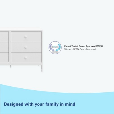 White GREENGUARD Certified 6-Drawer Double Nursery Dresser