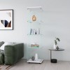 MAYEERTY Glass Display Cabinet 4 Shelves with Door Floor Standing Curio 64.7x16.7x14.3 Inches Living Room Bedroom Office White - 4 of 4