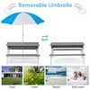 Vynxaria 3-in-1 Kids Outdoor Wooden Picnic Table with Umbrella ¨C Sand & Water Play Fun - 3 of 4