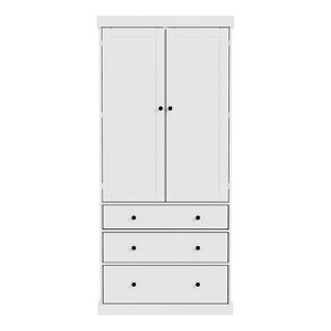 TiramisuBest 77" Farmhouse Freestanding Kitchen Pantry Cabinet - 3 Adjustable, 8 Door & 3 Drawers for Kitchen/Dining (White) - 1 of 4