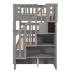 NicBex Twin over Twin Bunk Bed Convertible Design Wood Frame Bed Frame with Storage Stairs and Full Length Guardrail, No Box Spring Required - 4 of 4