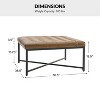 Genaro Modern Genuine Leather Bench with X-Shaped Metal Base|HULALA HOME - 3 of 4