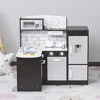 Qaba Play Kitchen, Corner Kids Kitchen Playset w/ Chalkboard, Range Hood, Ice Maker, Stove, Refrigerator Microwave, Sound & Lights - 2 of 4
