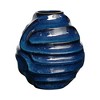 Uttermost Helix Swirl Outdoor Vase Elegant Blue Glaze with Sculptural Ridges - 4 of 4