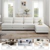 NicBex L Shaped Deep Seat Convertible Sectional Sofa with Reversible Chaise and 4 Pillows for Living Room,Apartment,Beige - 2 of 4