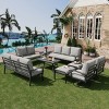 EROMMY 9 PCS Outdoor Metal Conversation Set For 10 Person - 2 of 4