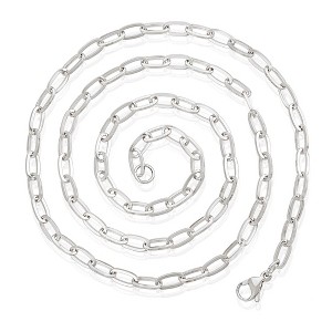 ELYA Women's Flat Square Medium 5mm Paperclip Chain Necklace - 28" - 1 of 4