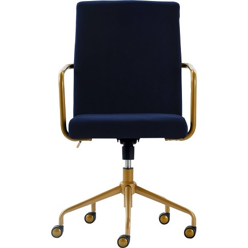 Giselle Gold Desk Chair Navy Blue Velvet Adore Decor Target