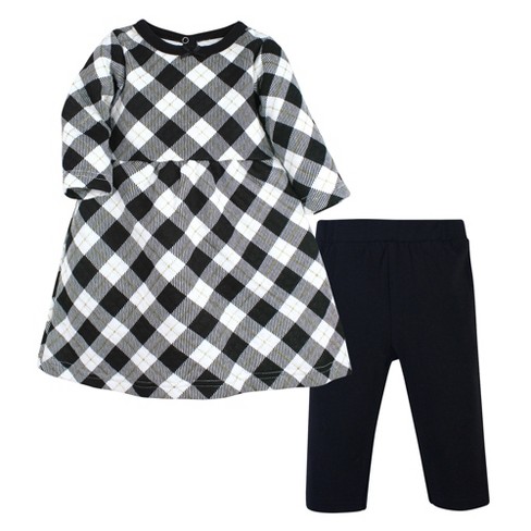 Baby girl black 2024 and white plaid dress