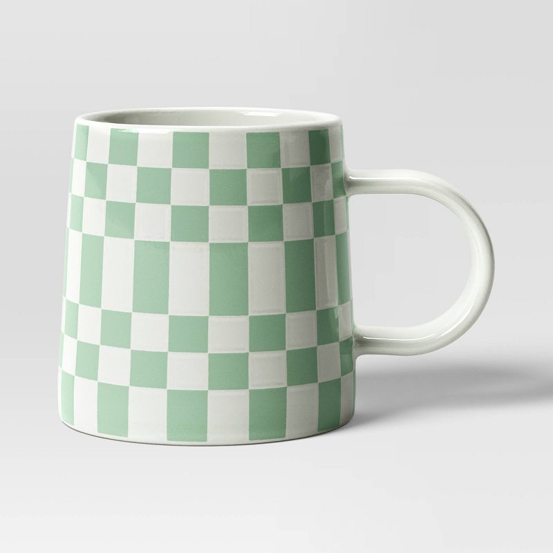 16oz Stoneware Checkerboard Mug - Room Essentials™, 1 of 4