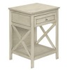 KTMBDW Night Stand 19" Farmhouse Wood Night Stand with Open Storage Shelf Nightstands with Drawer Side Table End Table for Bedroom Living Room Grey - 3 of 4