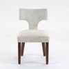 GDFStudio Arlow Mid-Century Modern Rubberwood Linen Upholstered Armless Dining Chairs (Set of 2) - 3 of 4