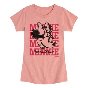 Girls' - Disney - Minnie, Minnie, Minnie Mouse Fitted Short Sleeve Graphic T-Shirt - 1 of 4