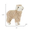 HomeRoots Set of Two Beige And White Plush Sheep Tabletop Sculptures - 3 of 4