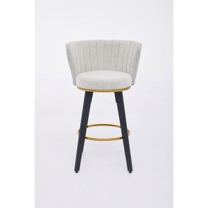 OUTSUPPLY 2 Pcs Modern Bar Stools, Counter Height Swivel Stools with Upholstered Seats, Footrest for Kitchen Island, Home Bar - 1 of 4
