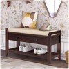 Shoe Rack Bench for Entryway, Wooden Shoe Bench with Cushion Seating and 2 Storage Drawers - 2 of 4
