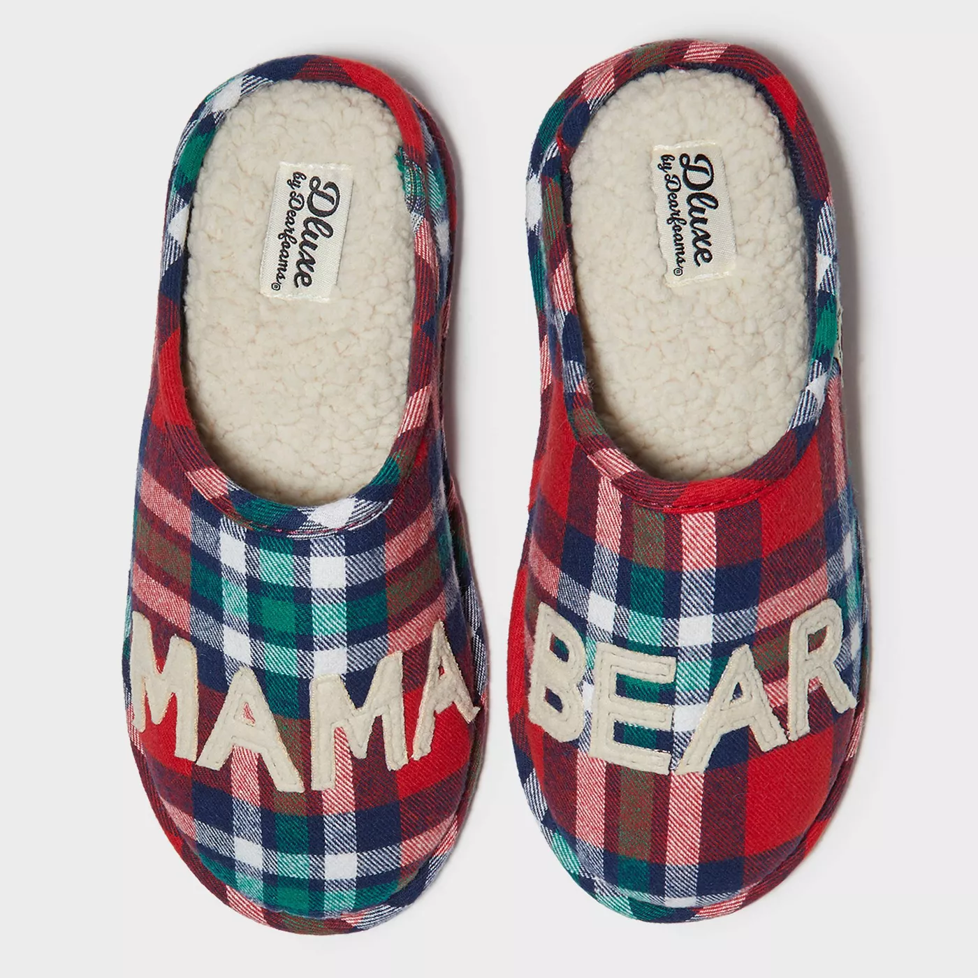 Women's dluxe by dearfoams Mama Bear Slide Slippers - Red - image 1 of 5